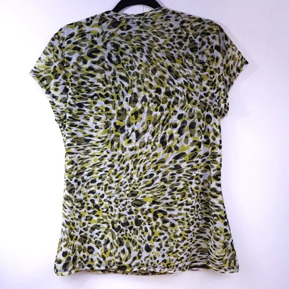 Calvin Klein Top Women's Large EUC Sleeveless Blouse Abstract Animal Print Shirt - Picture 2 of 5